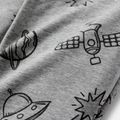 Toddler Boy Allover Space Print Cotton Elasticized Pants Lightgrey image 2