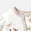 Naia™ 2pcs Baby Girl/Boy Koala Print Long-sleeve Jumpsuits and 100% Cotton Cap Set lighttan image 3