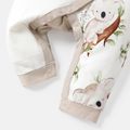 Naia™ 2pcs Baby Girl/Boy Koala Print Long-sleeve Jumpsuits and 100% Cotton Cap Set lighttan image 4