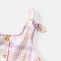 2pcs Toddler Girl Plaid Bowknot Design Slip and Headband Colorful image 3
