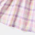 2pcs Toddler Girl Plaid Bowknot Design Slip and Headband Colorful image 5