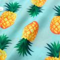 Baby Boy Pineapple Print Lapel Collar Bow tie Design Short-sleeve Rompers Mintblue image 5