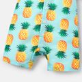 Baby Boy Pineapple Print Lapel Collar Bow tie Design Short-sleeve Rompers Mintblue image 4