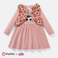 L.O.L. SURPRISE! 2pcs Toddler Girl Character Print Dress and Leopard Fleece Vest Set Pink image 2