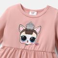L.O.L. SURPRISE! 2pcs Toddler Girl Character Print Dress and Leopard Fleece Vest Set Pink image 3