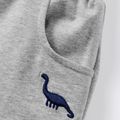 Toddler Boy Animal Dinosaur Embroidered Elasticized Cotton Shorts Grey image 3