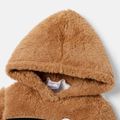L.O.L. SURPRISE! 2pcs Toddler Girl Letter Print Colorblock Fleece Hoodie Sweatshirt and Elasticized Pants Set Brown image 3