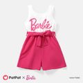 Barbie Sibling Matching Short-sleeve Letter Print Spliced Rompers White image 1