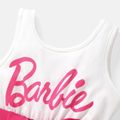 Barbie Sibling Matching Short-sleeve Letter Print Spliced Rompers White image 4