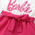 Barbie Sibling Matching Short-sleeve Letter Print Spliced Rompers White image 5