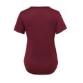 Nursing Plain Notch Neck Short-sleeve Top Burgundy image 4