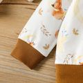2pcs Baby Boy/Girl Allover Fox Print Long-sleeve Set Brown image 4