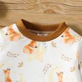 2pcs Baby Boy/Girl Allover Fox Print Long-sleeve Set Brown image 3