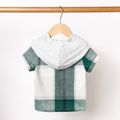 Toddler Boy Classic Plaid Hooded Short-sleeve Shirt Green image 3