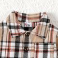 Baby Boy/Girl Button Front Long-sleeve Plaid Jumpsuit Brown image 3