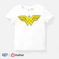 Justice League تي شيرت 2 - 6 سنوات للجنسين كم طويل نقش أشكال هندسية أبيض image 1