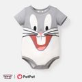 Looney Tunes Baby Boy/Girl Animal Print Short-sleeve Naia Romper Grey image 1