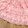 Toddler Girl Sweet Floral Print Smocked Ruffled Sleeveless Dress Pink image 5