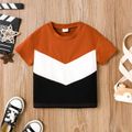 Toddler Boy Trendy Colorblock Short-sleeve Tee Brown image 1