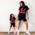 Barbie Mommy and Me Cotton Short-sleeve Heart & Letter Print Short-sleeve T-shirts Black image 2