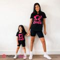 Barbie Mommy and Me Cotton Short-sleeve Heart & Letter Print Short-sleeve T-shirts Black image 1