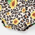 Naia™ 2pcs Baby Girl Sunflower & Leopard Print Cami Romper with Headband Set ColorBlock image 5