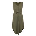 Nursing Button Front Lace Up Tank Dress Army green image 1