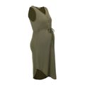 Nursing Button Front Lace Up Tank Dress Army green image 3