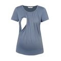 Maternity Ruched Front Short-sleeve Tee Azure- image 1