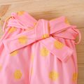 Easter 3pcs Baby Girl Short-sleeve Graphic Romper and Polka Dots Pants with Belt Set Pink image 5
