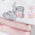 3-Pack Baby Girl/Boy Elephant Print/Solid Color Short-sleeve Rompers Pink image 5