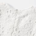 Mommy and Me White Eyelet Embroidered Lace Long-sleeve Dress White image 4