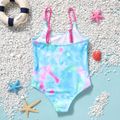 Kid Girl Tie Dyed Onepiece Slip Swimsuit Turquoise image 2