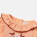 <Sweet Orange Dream> Baby Girl Embroidered Gingham Pattern Series Orange- image 4