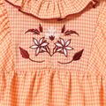 <Sweet Orange Dream> Baby Girl Embroidered Gingham Pattern Series Orange- image 5