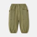 Baby Boy/Girl 100% Cotton Crepe Solid Pants Army green image 1