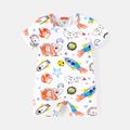 Baby Boy Cotton Short-sleeve Allover Print Romper Colorful image 1