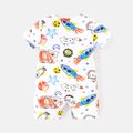 Baby Boy Cotton Short-sleeve Allover Print Romper Colorful image 2