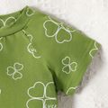 2pcs Baby Boy/Girl 95% Cotton Allover Leaf Print Short-sleeve Tee & Shorts Set Emerald image 4