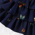 Baby Girl Allover Butterfly Print Flutter-sleeve Layered Dress Dark Blue image 5