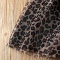 Toddler Girl Trendy Leopard Print Mesh Splice Short-sleeve Dress Black image 5