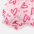Barbie Baby Girl Mother's Day Allover Heart & Letter Print Ruffle Trim Naia™ Tank Romper Pink image 3