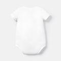Baby Boy 94% Cotton Short-sleeve Graphic Romper White image 2