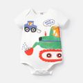 Baby Boy 94% Cotton Short-sleeve Graphic Romper White image 1