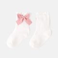 Baby / Toddler / Kid Bow Decor Lettuce Trim Breathable Socks White image 1
