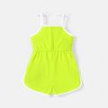 Baby Girl Two Tone Sleeveless Cami Romper Green image 2