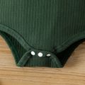 2pcs Baby Boy 95% Cotton Ribbed Letter Print Short-sleeve Romper & Shorts Set Green image 5