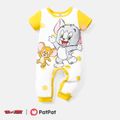 Tom and Jerry Baby Boy Short-sleeve Graphic Print Polka Dots or Striped Naia Jumpsuit Yellow image 1