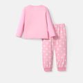 PAW Patrol 2pcs Toddler Girl/Boy Character Print Long-sleeve Tee and Polka dots/Stripe Pants Set Pink image 3