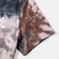 Family Matching Cotton Short-sleeve Letter Print Tie Dye Tee Apricot brown image 4